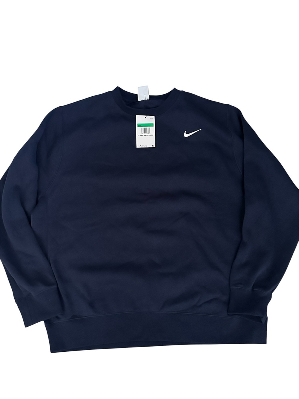 NWT Nike Navy Crewneck embroidered swoosh Sweatshirt Sz XL